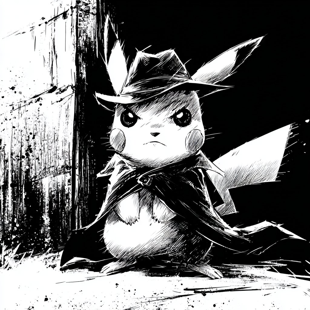 Pikachu Noir style wall art by Pixel8 Multimedia